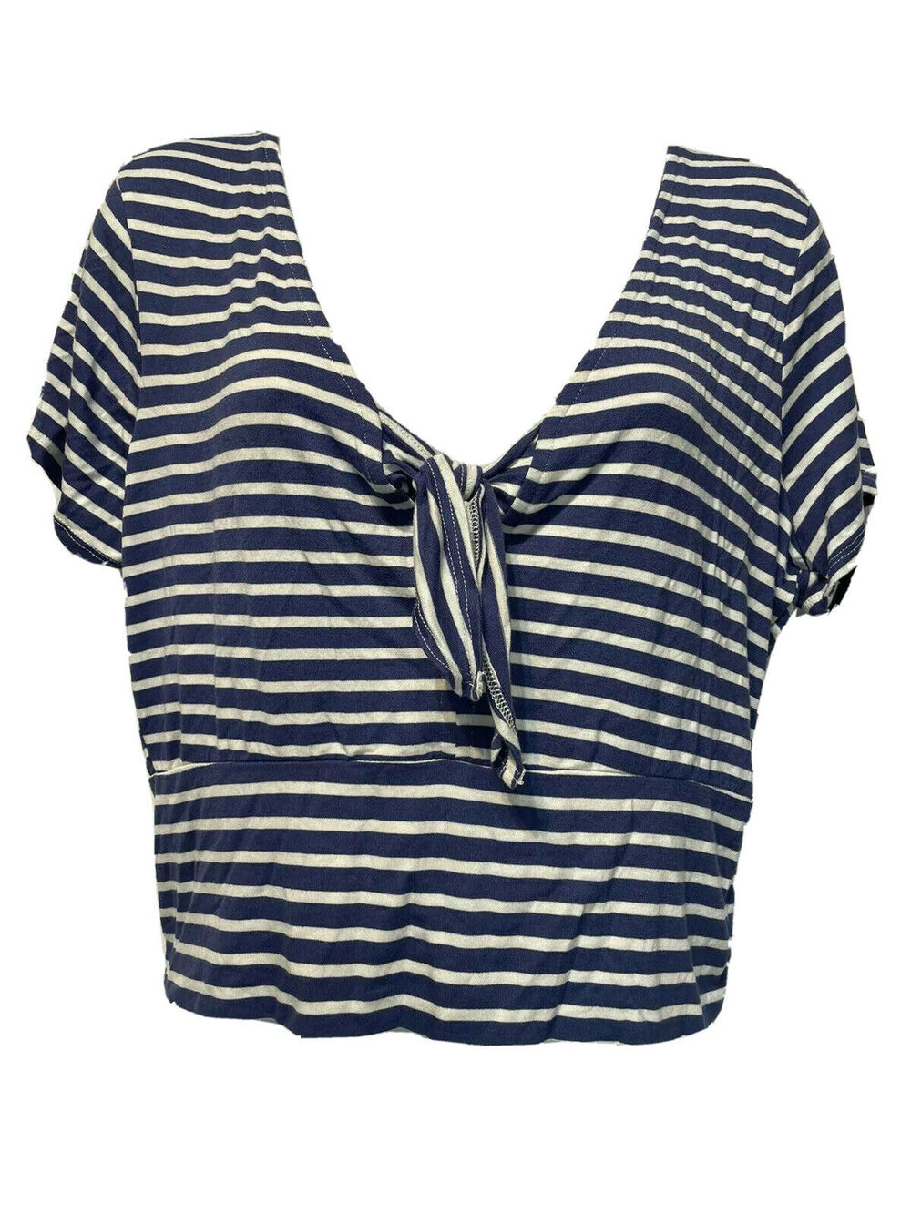 youth in revolt blue stripe Short Sleeve crop top size XL